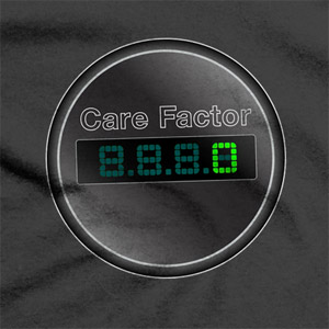 Care Factor  Zero T-Shirt by Matt Simner